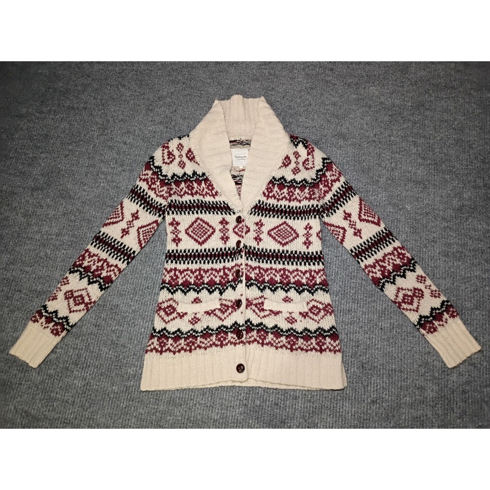 Heritage 1981 Women's Fair Isle Shawl-Collar Cardigan Sweater Size Medium